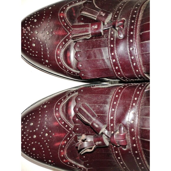 Vtg Bostonian Burgundy Leather Wingtip Brogue Oxford 12M made in USA main image 7